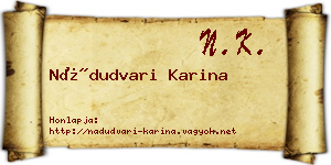 Nádudvari Karina névjegykártya